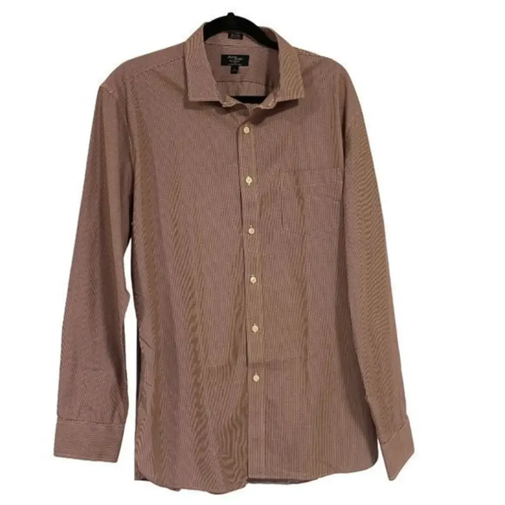 Thompson Shirtings by J. Crew Wrinkle Free Maroon White Check Plaid‎ Shirt XL